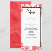 Elegant Waterverf Hibiscus Wedding Menu (Voorkant / Achterkant)
