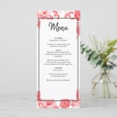 Elegant Waterverf Hibiscus Wedding Menu (Staand voorkant)