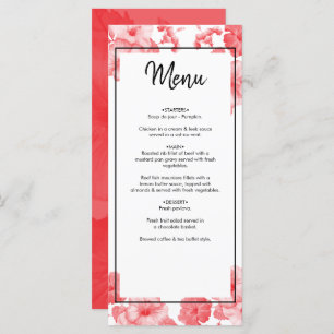 Elegant Waterverf Hibiscus Wedding Menu