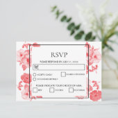 Elegant Waterverf Hibiscus Wedding RSVP-kaarten RSVP Kaartje (Staand voorkant)