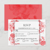 Elegant Waterverf Hibiscus Wedding RSVP-kaarten RSVP Kaartje (Voorkant / Achterkant)
