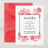 Elegant Waterverf Hibiscus Wedding Save The Date (Voorkant / Achterkant)