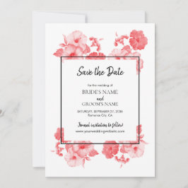 Elegant Waterverf Hibiscus Wedding Save The Date