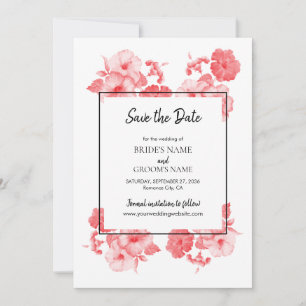 Elegant Waterverf Hibiscus Wedding Save The Date
