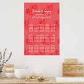 Elegant Waterverf Hibiscus Wedding Seding Chart Poster (Keuken)