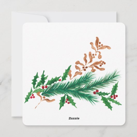 Elegant Waterverf Holiday Card Feestdagenkaart (Achterkant)