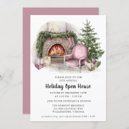 Elegant Waterverf Holiday Open House Uitnodiging