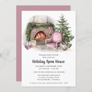 Elegant Waterverf Holiday Open House Uitnodiging