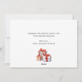 Elegant Waterverf Holly-fotokerstkaarten Feestdagenkaart (Achterkant)