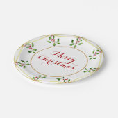 Elegant waterverf Holly Kerstmis Papieren Bordje (Gekanteld)