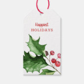 Elegant Waterverf Holly laat Labels voor cadeautje Cadeaulabel (Voorkant)