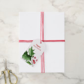 Elegant Waterverf Holly laat Labels voor cadeautje Cadeaulabel (Met Touw)