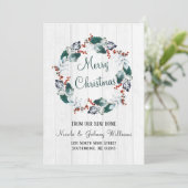 Elegant Waterverf Holly Wreator Kerstbeweging Aankondiging (Staand voorkant)