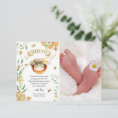 Elegant Waterverf HoneyBee Baby shower Bedankkaart (Staand voorkant)