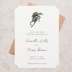 Elegant Waterverf Horse Equestrian Photo Wedding Save The Date