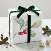 Elegant Waterverf Hulst Kerst Inpakpapier