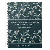 Elegant Waterverf Hummingbird Finding Peace Quote Notitieboek (Voorkant)