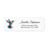 Elegant Waterverf Hummingbird Return Address Etiket (Voorkant)