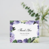 Elegant Waterverf Hydrangeas in Paars en lavender Briefkaart (Staand voorkant)