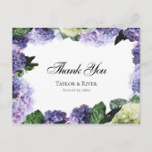 Elegant Waterverf Hydrangeas in Paars en lavender Briefkaart (Voorkant)