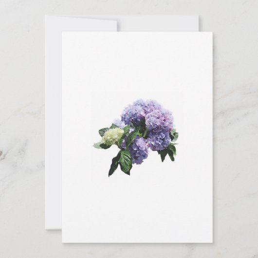Elegant Waterverf Hydrangeas in Paars en lavender Kaart (Achterkant)