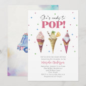 Elegant Waterverf ijsje Baby shower Kaart (Voorkant / Achterkant)