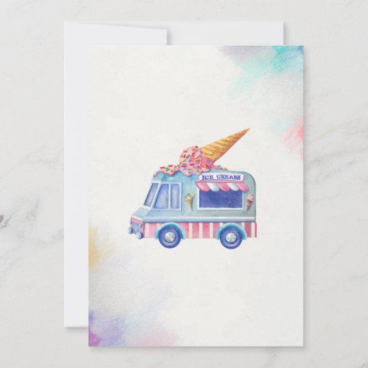 Elegant Waterverf ijsje Baby shower Kaart (Achterkant)