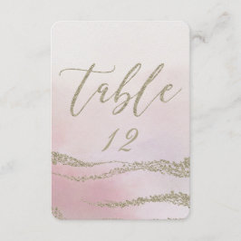 Elegant Waterverf in Blush Wedding Table Number Kaart