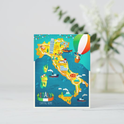 Elegant Waterverf Italy Travel Feestdagenkaart (Staand voorkant)