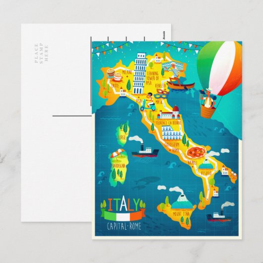 Elegant Waterverf Italy Travel Feestdagenkaart (Voorkant / Achterkant)