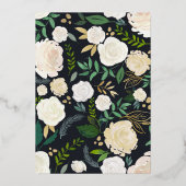 Elegant Waterverf Ivory Peonies Garden Wedding Folie Uitnodiging (Achterkant)