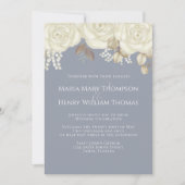 Elegant Waterverf Ivory Roos Floral Gold Foliage Kaart (Voorkant)