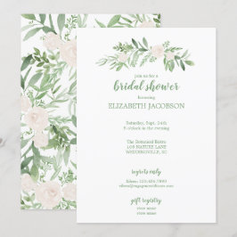 Elegant Waterverf Ivory Roos Floral Vrijgezellenfe Kaart