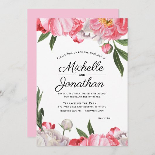 Elegant Waterverf Joodse Floral Kaart (Voorkant / Achterkant)