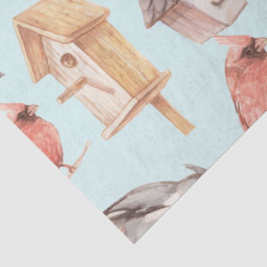 Elegant Waterverf Kardinaal Vogelhuis Tissuepapier (Detail)