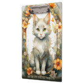 Elegant Waterverf Kat Artistiek Bloemen Klembord (Links)