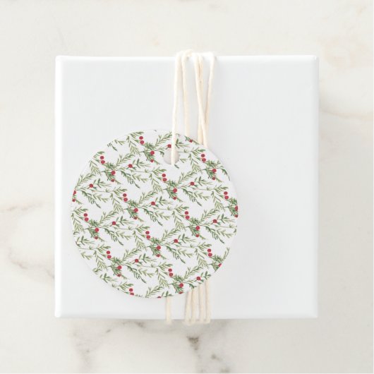 Elegant waterverf Kerst Bloemcadeau Bedankjes Labels (In situ)