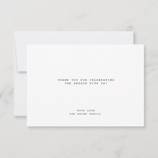 Elegant Waterverf Kerst Feestelijk Boeket Bedankkaart (Achterkant)