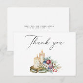 Elegant Waterverf Kerst Feestelijk Boeket Bedankkaart (Voorkant / Achterkant)