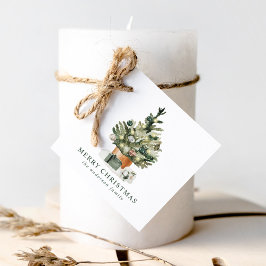 Elegant Waterverf kerstboom Bedankjes Labels