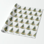 Elegant Waterverf kerstboom Cadeaupapier (Uitgerold)