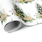 Elegant Waterverf kerstboom Cadeaupapier (Rol Hoek)