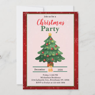 Elegant Waterverf Kerstboom Feest Kaart