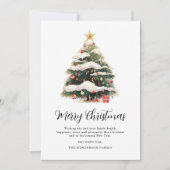 Elegant Waterverf kerstboom Feestdagenkaart (Voorkant)