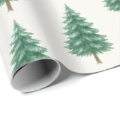 Elegant Waterverf Kerstboom Inpakpapier (Rol Hoek)