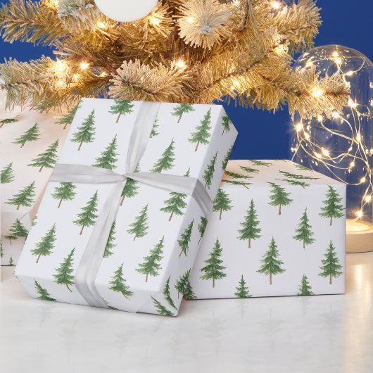 Elegant Waterverf Kerstboom Inpakpapier (Feestdagen)