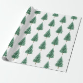Elegant Waterverf Kerstboom Inpakpapier (Uitgerold)