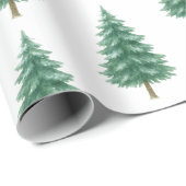 Elegant Waterverf Kerstboom Inpakpapier (Rol Hoek)
