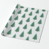 Elegant Waterverf Kerstboom Inpakpapier (Uitgerold)