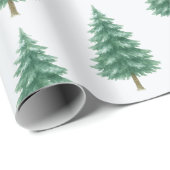 Elegant Waterverf Kerstboom Inpakpapier (Rol Hoek)